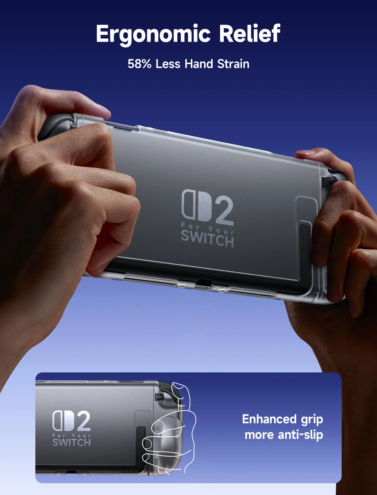 Split Transparent Ergonomic Protective Case for Switch 2 - Image 13