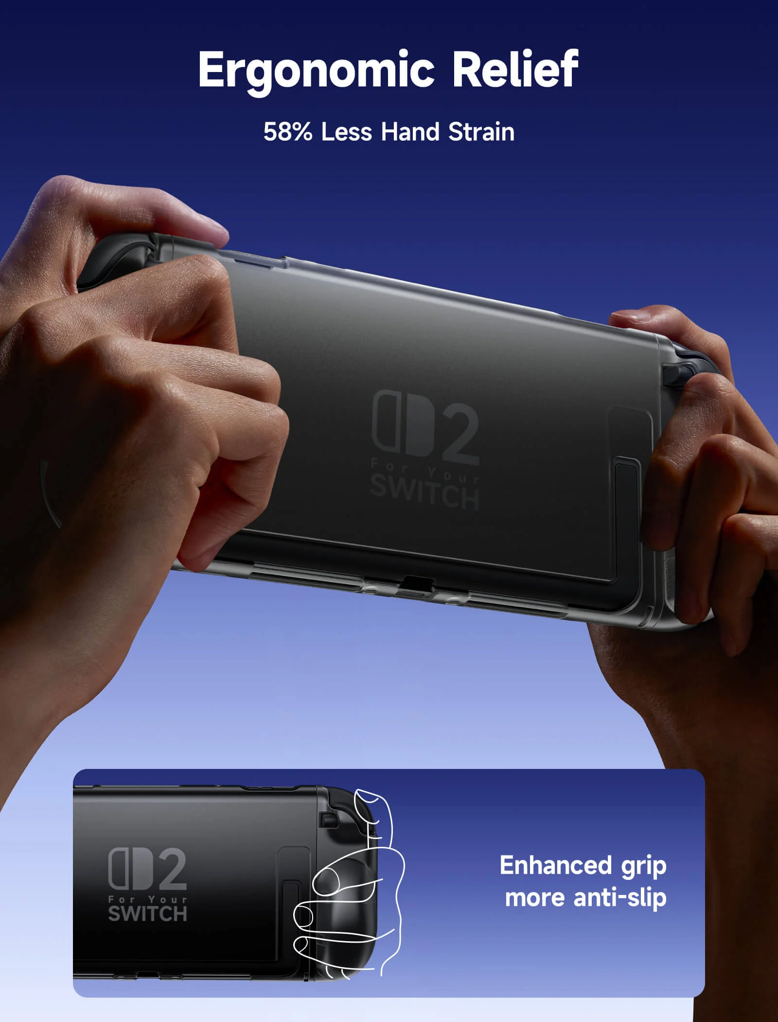 Split Transparent Ergonomic Protective Case for Switch 2 - Image 4